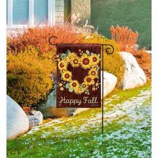 Sunflower Heart Garden Flag | Fall, Floral, Yard, Garden, Flags