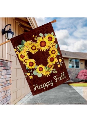 Sunflower Heart House Flag | Fall, Floral, Outdoor, House, Flags