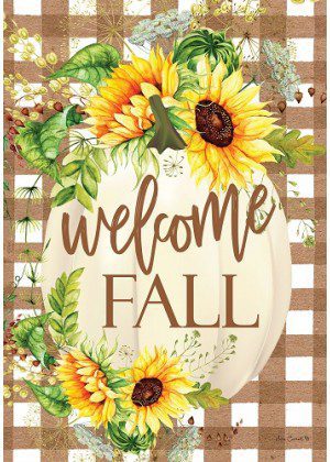 Sunflower Pumpkin Flag | Fall, Welcome, Floral, Decorative, Flags