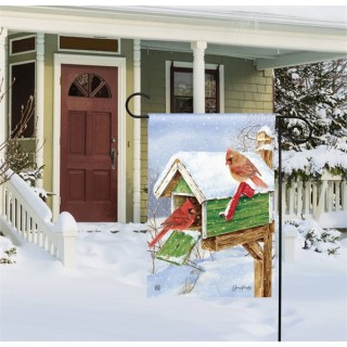 Cardinal Mailbox Garden Flag | Winter, Bird, Yard, Garden, Flags