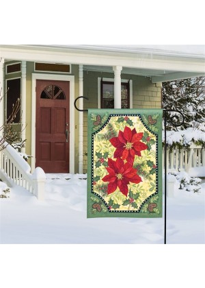 Pretty Poinsettias Garden Flag | Winter, Floral, Yard, Garden, Flags