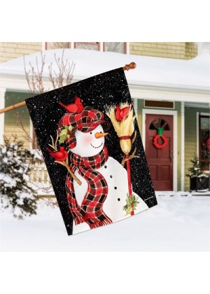 Snowman with Broom House Flag | Winter, Snowman, House, Flage