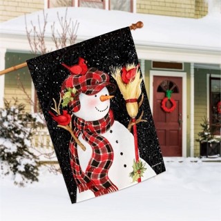 Snowman with Broom House Flag | Winter, Snowman, House, Flage