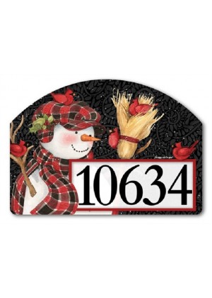 Snowman with Broom Yard Sign | Address Plaques | Yard Signs