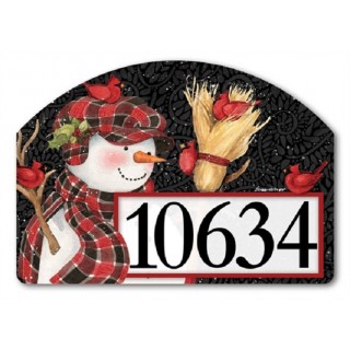 Snowman with Broom Yard Sign | Address Plaques | Yard Signs