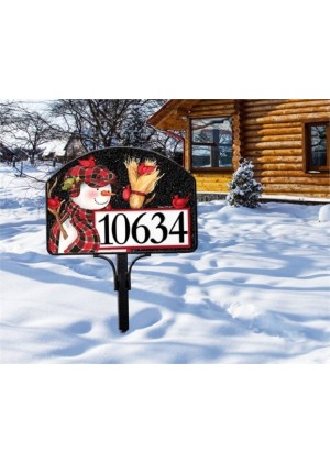 Snowman with Broom Yard Sign | Address Plaques | Yard Signs