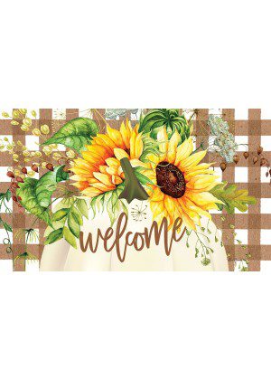 Sunflower Pumpkin Doormat | Decorative Doormats | MatMates