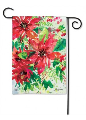 Watercolor Poinsettia Garden Flag | Winter, Floral, Garden, Flags