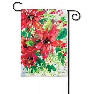 Watercolor Poinsettia Garden Flag | Winter, Floral, Garden, Flags