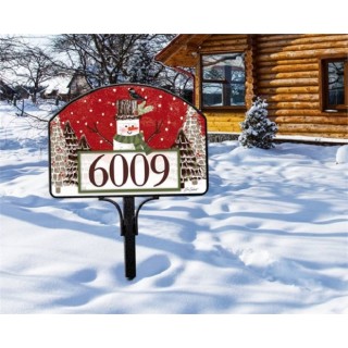 Woodsy Snowman Yard Sign | Address Plaques | Yard Signs