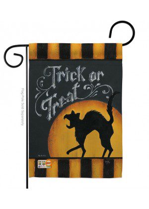 Black Cat Creeping Garden Flag | Halloween, Two Sided, Flags