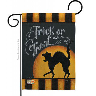 Black Cat Creeping Garden Flag | Halloween, Two Sided, Flags