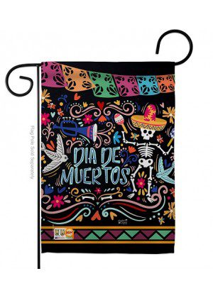 Colorful Dia de Muertos Garden Flag | Halloween, Two Sided, Flag