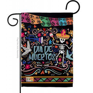 Colorful Dia de Muertos Garden Flag | Halloween, Two Sided, Flag