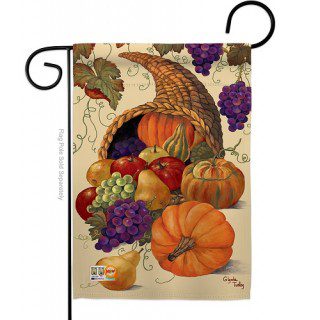 Cornucopia Garden Flag | Thanksgiving, Fall, Garden, Yard, Flags
