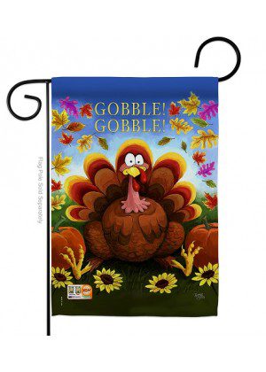 Gobble Garden Flag | Thanksgiving, Two Sided, Garden, Flags