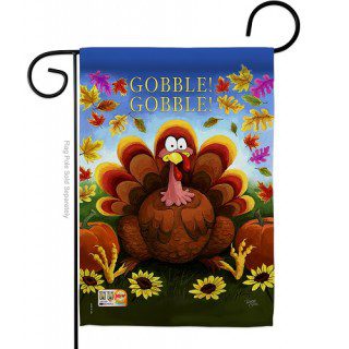 Gobble Garden Flag | Thanksgiving, Two Sided, Garden, Flags