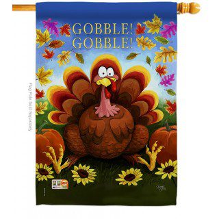 Gobble House Flag | Thanksgiving, Double Sided, House, Flags