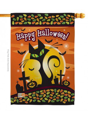 Halloween Black Cat House Flag | Halloween, Double Sided, Flags