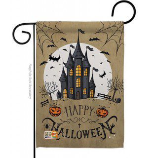 Halloween Castle Garden Flag | Halloween, Cool, Garden, Flags