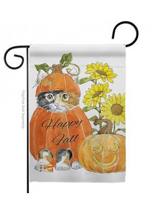 Happy Pumpkin Kitty Garden Flag | Fall, Animal, Garden, Flags