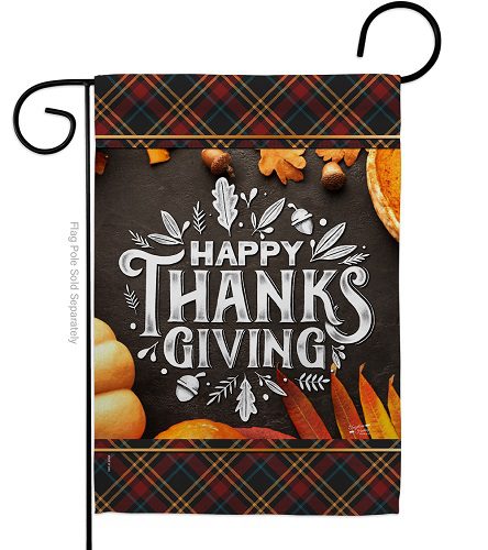 Happy Thanks Giving Garden Flag | Thanksgiving Flag | Lawn Flag