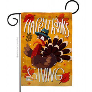 Happy Thanksgiving Turkey Pilgrim Garden Flag | Garden, Flags