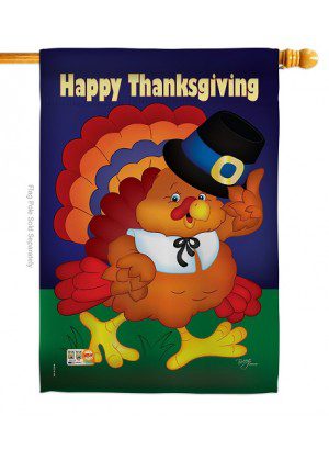 Happy Thanksgiving Turkey House Flag | Thanksgiving, Flags