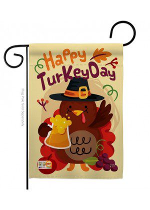 Happy Turkey Day Garden Flag | Thanksgiving, Garden, Flags