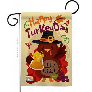Happy Turkey Day Garden Flag | Thanksgiving, Garden, Flags