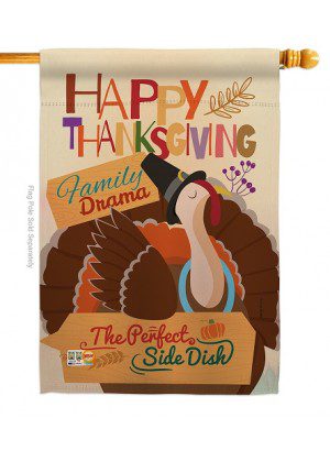 Perfect Side Dish House Flag | Thanksgiving, Double Sided, Flags