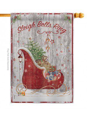 Sleigh Bells Ring House Flag | Christmas, Two Sided, House, Flags