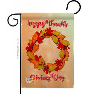 Thanksgiving Day Wreath Garden Flag | Thanksgiving, Cool, Flags