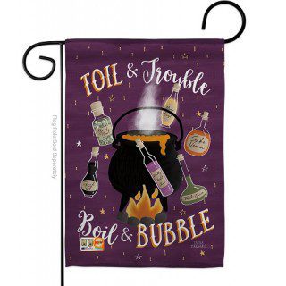 Toil & Trouble Garden Flag | Halloween, Two Sided, Garden, Flags