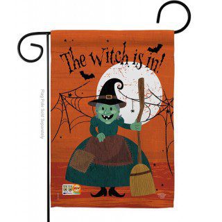 Witch Is In Garden Flag | Halloween, Two Sided, Garden, Flags