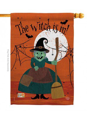 Witch Is In House Flag | Halloween, Double Sided, House Flags