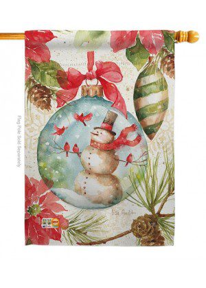 Woodland Holiday House Flag | Winter, Snowman, House, Flags