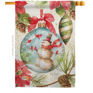 Woodland Holiday House Flag | Winter, Snowman, House, Flags