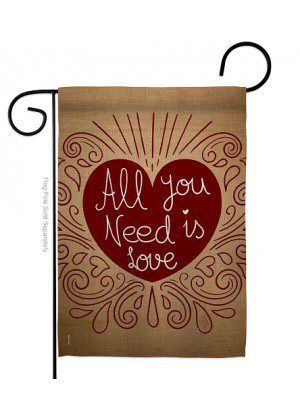 All You Need Is Love Garden Flag | Valentine, Valentine's Day, Flag