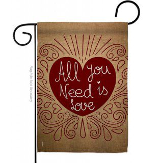 All You Need Is Love Garden Flag | Valentine, Valentine's Day, Flag