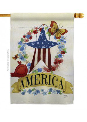 America Banner Star House Flag | Patriotic, Double Sided, Flags