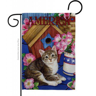 America Proud Kitten Cat Garden Flag | Animal, Patriotic, Flags