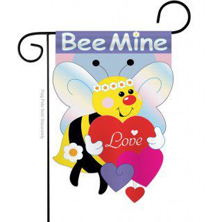 Bee Mine Garden Flag | Valentine, Applique, Cool, Garden, Flags