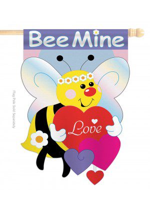 Bee Mine House Flag | Valentine, Applique, Cool, House, Flags