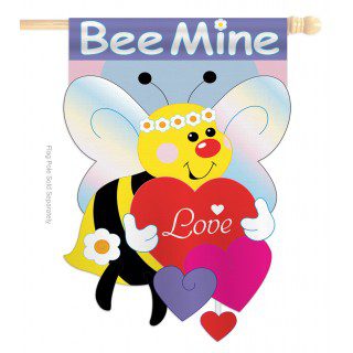 Bee Mine House Flag | Valentine, Applique, Cool, House, Flags