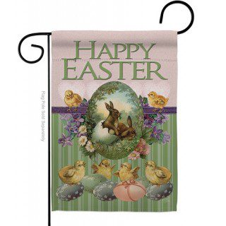 Bunny With Chicks Garden Flag | Easter, Two Sided, Garden, Flags