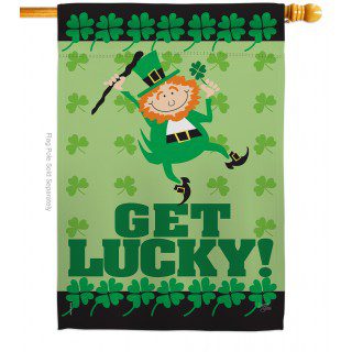 Get Lucky House Flag | St. Patrick's Day, Double Sided, Yard, Flag