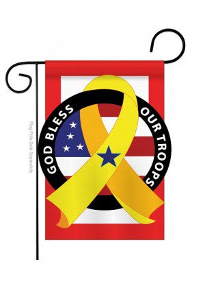 God Bless Our Troops Garden Flag | Patriotic, Applique, Cool, Flag