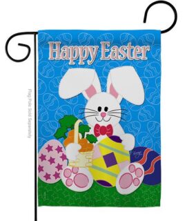 Happy Bunny Garden Flag | Easter, Two Sided, Garden, Cool, Flag