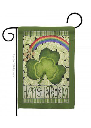 Happy St. Patrick's Day Rainbow Garden Flag | St. Patrick's Day